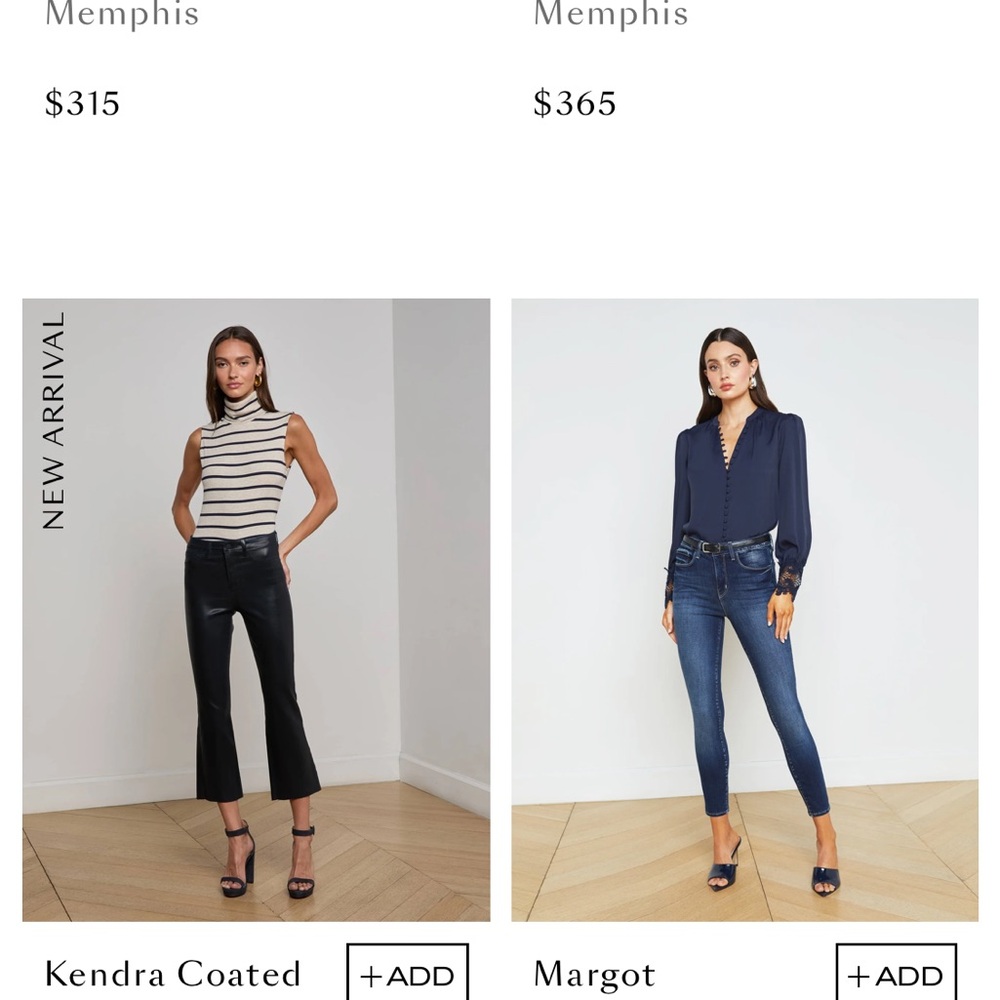 L'AGENCE Black Kendra high rise crop noir coated